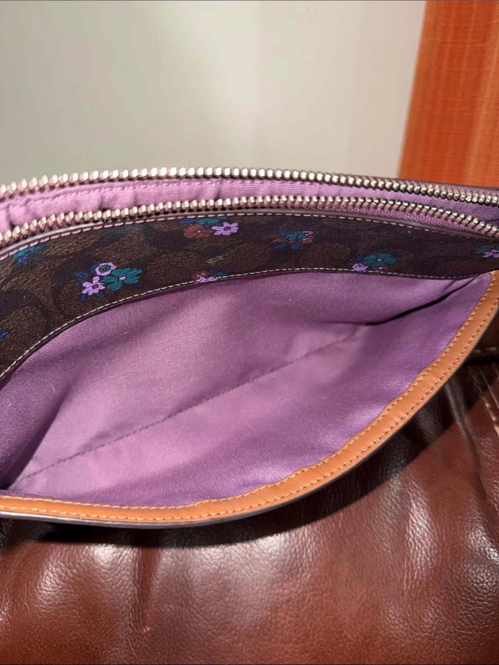 ‼️Coach C Ranch Floral Crossbody Bag With Leather Pouch Clutch - Picture 14 of 15